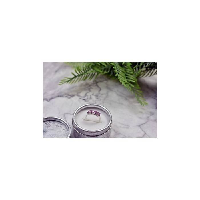 925 STERLING SILVER PINK CZ RING SIZE 6.5