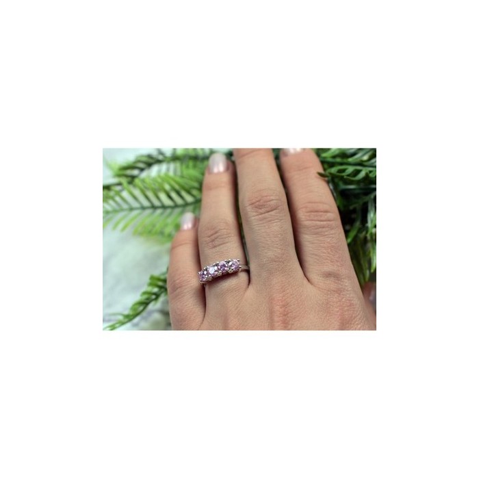 925 STERLING SILVER PINK CZ RING SIZE 6.5
