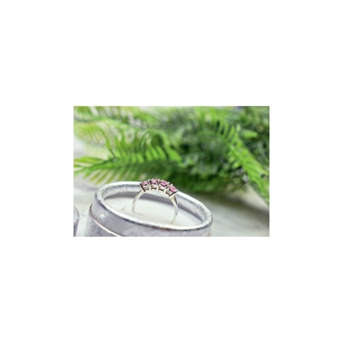 925 STERLING SILVER PINK CZ RING SIZE 6.5