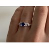 925 Sterling Silver Blue & White CZ Ring Size 7