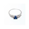 925 Sterling Silver Blue & White CZ Ring Size 7