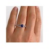 925 Sterling Silver Blue & White CZ Ring Size 7
