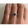 925 Sterling Silver Blue & White CZ Ring Size 7