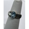925 Sterling Silver & Blue Topaz Ring Size 5