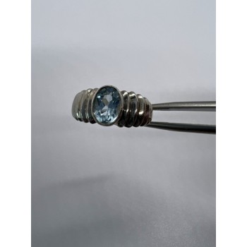 925 Sterling Silver & Blue Topaz Ring Size 5