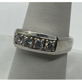 925 Sterling Silver CZ Ring Size 9