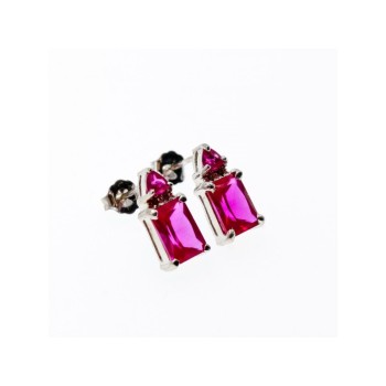925 Sterling Silver Pink Topaz Stud Earrings