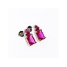 925 Sterling Silver Pink Topaz Stud Earrings