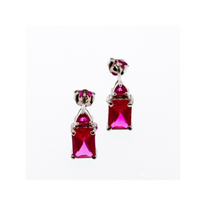 925 Sterling Silver Pink Topaz Stud Earrings