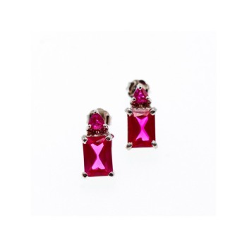 925 Sterling Silver Pink Topaz Stud Earrings