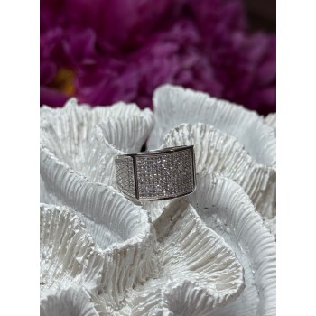 925 Sterling Silver Diamonds Ring Size 8.5