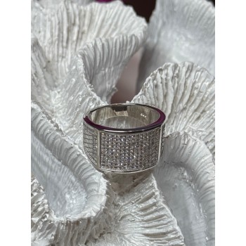 925 Sterling Silver Diamonds Ring Size 8.5