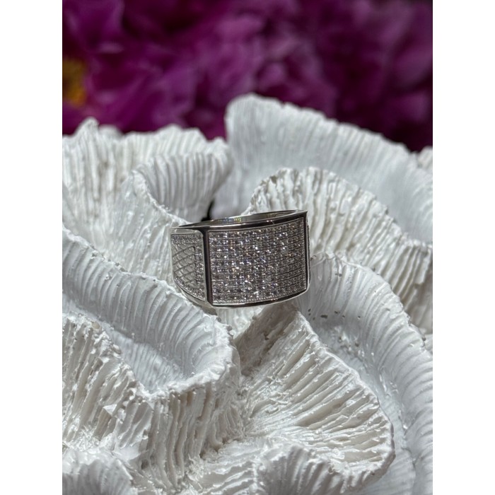 925 Sterling Silver Diamonds Ring Size 8.5