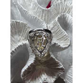 925 Sterling Silver Citrine & Beryl Ring Size 8.5