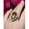 925 Sterling Silver Citrine & Beryl Ring Size 8.5