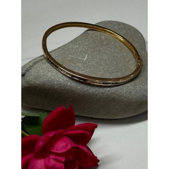 14K YELLOW GOLD BRACELET BLUE & WHITE SAPPHIRE