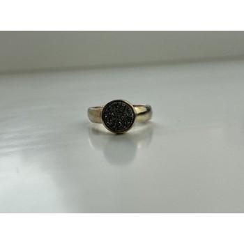 925 Sterling Silver Pyrite Ring Size 5.5