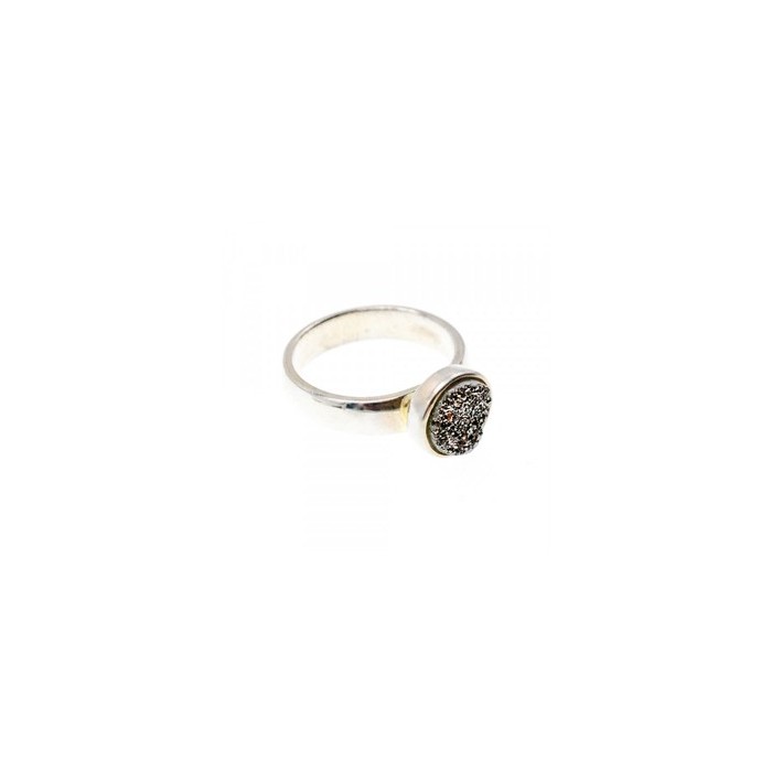 925 Sterling Silver Pyrite Ring Size 5.5