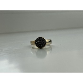925 Sterling Silver Pyrite Ring Size 5.5