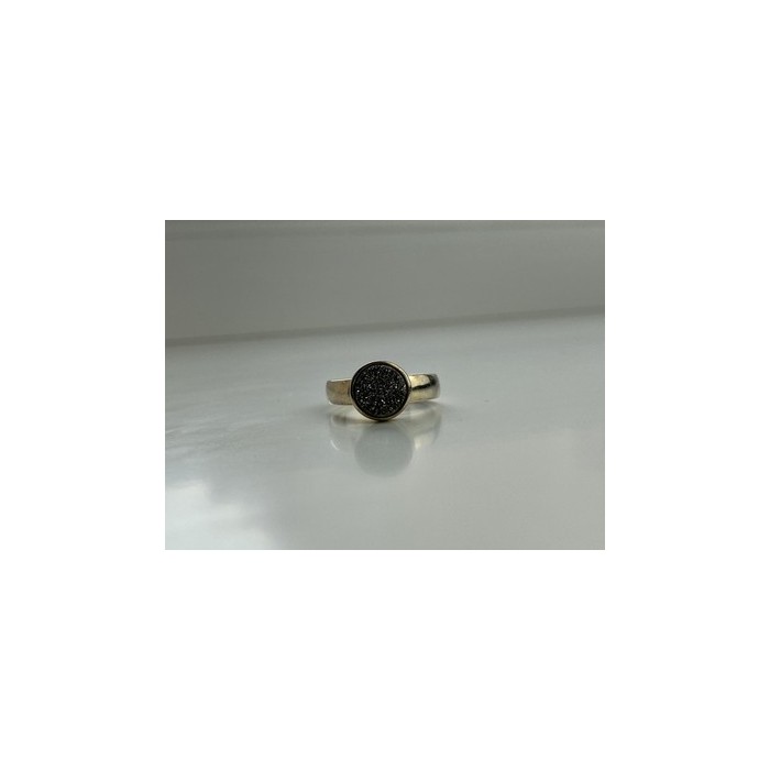925 Sterling Silver Pyrite Ring Size 5.5