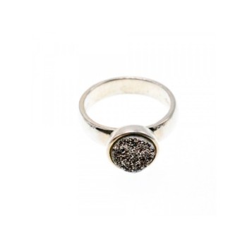 925 Sterling Silver Pyrite Ring Size 5.5