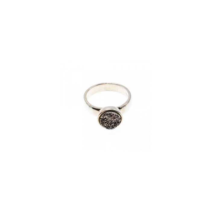 925 Sterling Silver Pyrite Ring Size 5.5