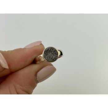 925 Sterling Silver Pyrite Ring Size 5.5