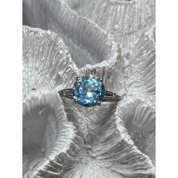 925 Sterling Silver Topaz & Beryl Ring Size 6