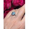 925 Sterling Silver Topaz & Beryl Ring Size 6