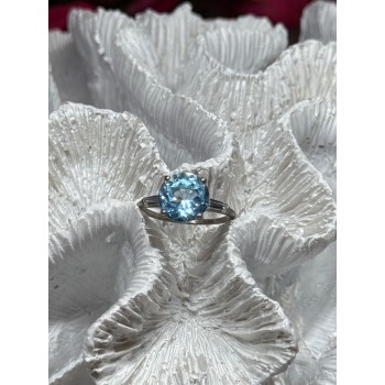 925 Sterling Silver Topaz & Beryl Ring Size 6