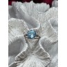 925 Sterling Silver Topaz & Beryl Ring Size 6