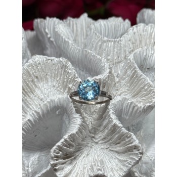 925 Sterling Silver Topaz & Beryl Ring Size 6