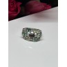 925 Sterling Silver Spinel & CZ Ring Size 6