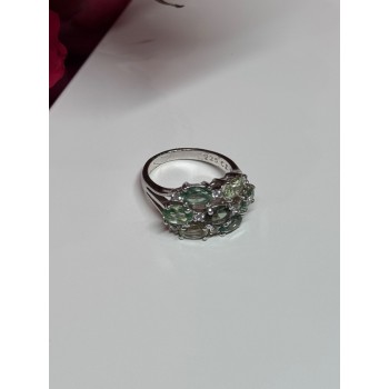 925 Sterling Silver Spinel & CZ Ring Size 6