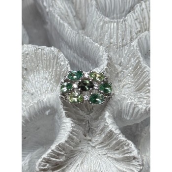 925 Sterling Silver Spinel & CZ Ring Size 6