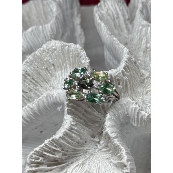 925 Sterling Silver Spinel & CZ Ring Size 6