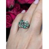 925 Sterling Silver Spinel & CZ Ring Size 6