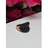 925 Sterling Silver Gold Plated Black Spinel Ring Size 8.5