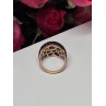 925 Sterling Silver Gold Plated Black Spinel Ring Size 8.5