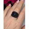 925 Sterling Silver Gold Plated Black Spinel Ring Size 8.5