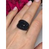 925 Sterling Silver Gold Plated Black Spinel Ring Size 8.5