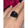 925 Sterling Silver Gold Plated Black Spinel Ring Size 8.5
