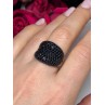 925 Sterling Silver Gold Plated Black Spinel Ring Size 8.5