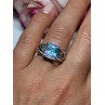 925 Sterling Silver CZ & Marcasite Ring Size 6