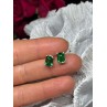 925 Sterling Silver Green Peridot Earrings Length 8 Mm