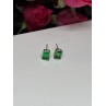 925 Sterling Silver Green Peridot Earrings Length 8 Mm