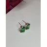 925 Sterling Silver Green Peridot Earrings Length 8 Mm
