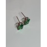 925 Sterling Silver Green Peridot Earrings Length 8 Mm