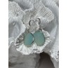 925 Sterling Silver Blue Beryl Earrings Length 1.1 Inch