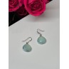 925 Sterling Silver Blue Beryl Earrings Length 1.1 Inch